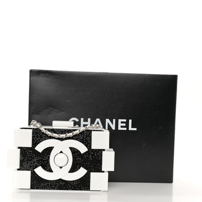 Chanel Plexiglass Crystal Lego Clutch White Black 26 of 26