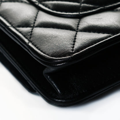Chanel Lambskin Quilted Wallet On Chain WOC Black 13 of 15