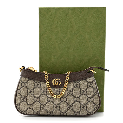 Gucci GG Supreme Monogram Textured Dollar Calfskin Mini Ophidia Chain Bag Beige Ebony 11 of 11