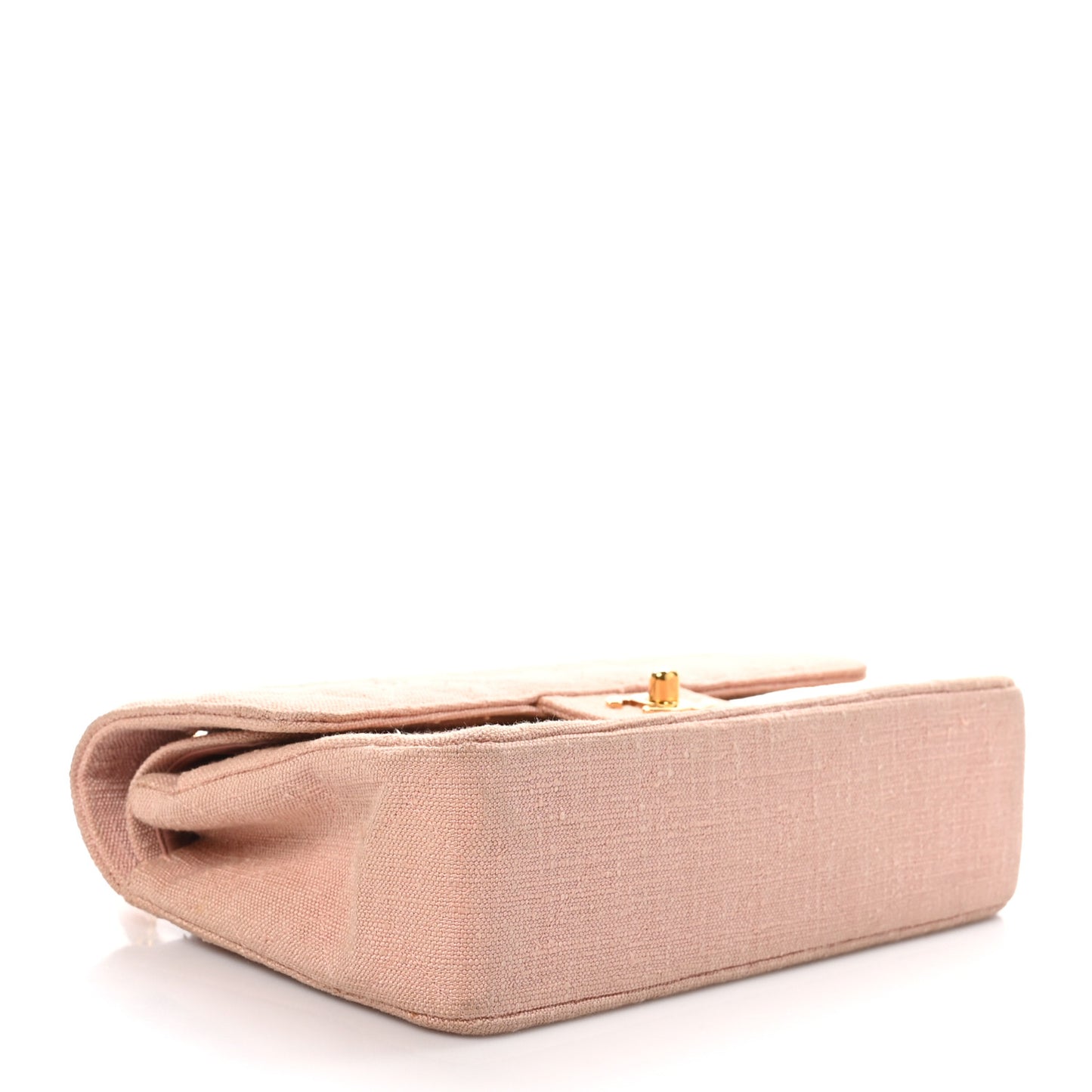 Canvas Quilted Small Double Flap Light Pink