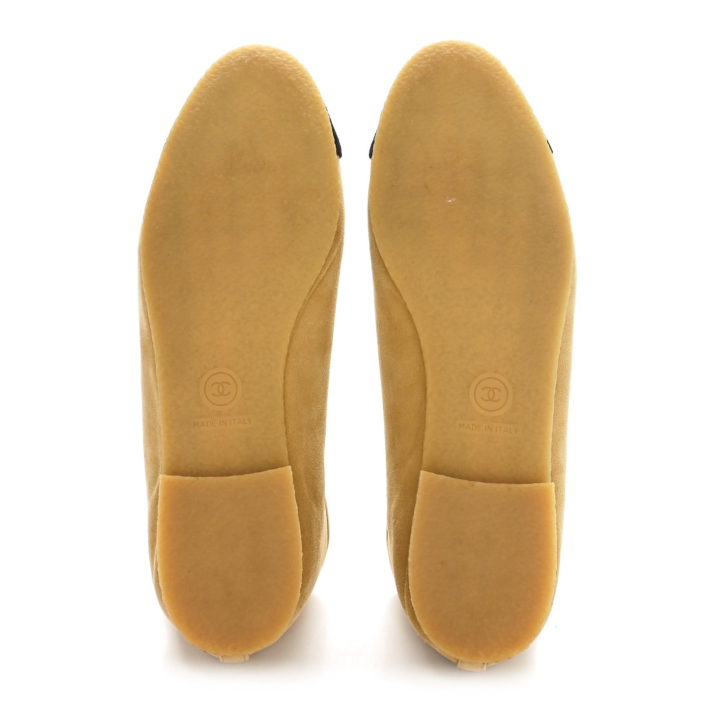 Suede Cap Toe CC Ballerina Flats 37 Beige Black