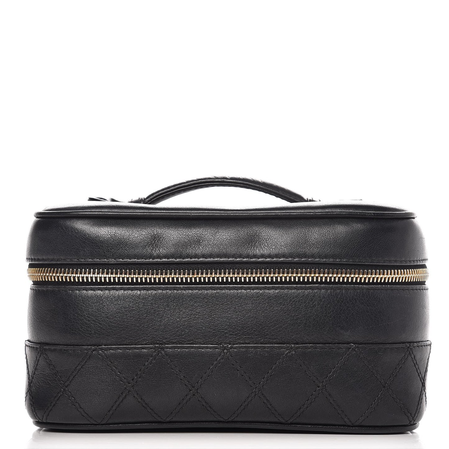 Lambskin Vanity Cosmetic Case Black