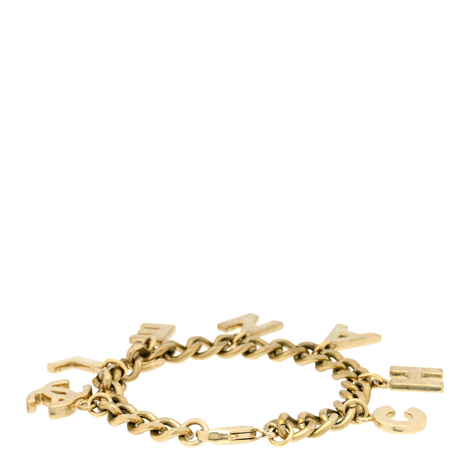 Chanel CC Logo Charms Bracelet Gold 2 of 4