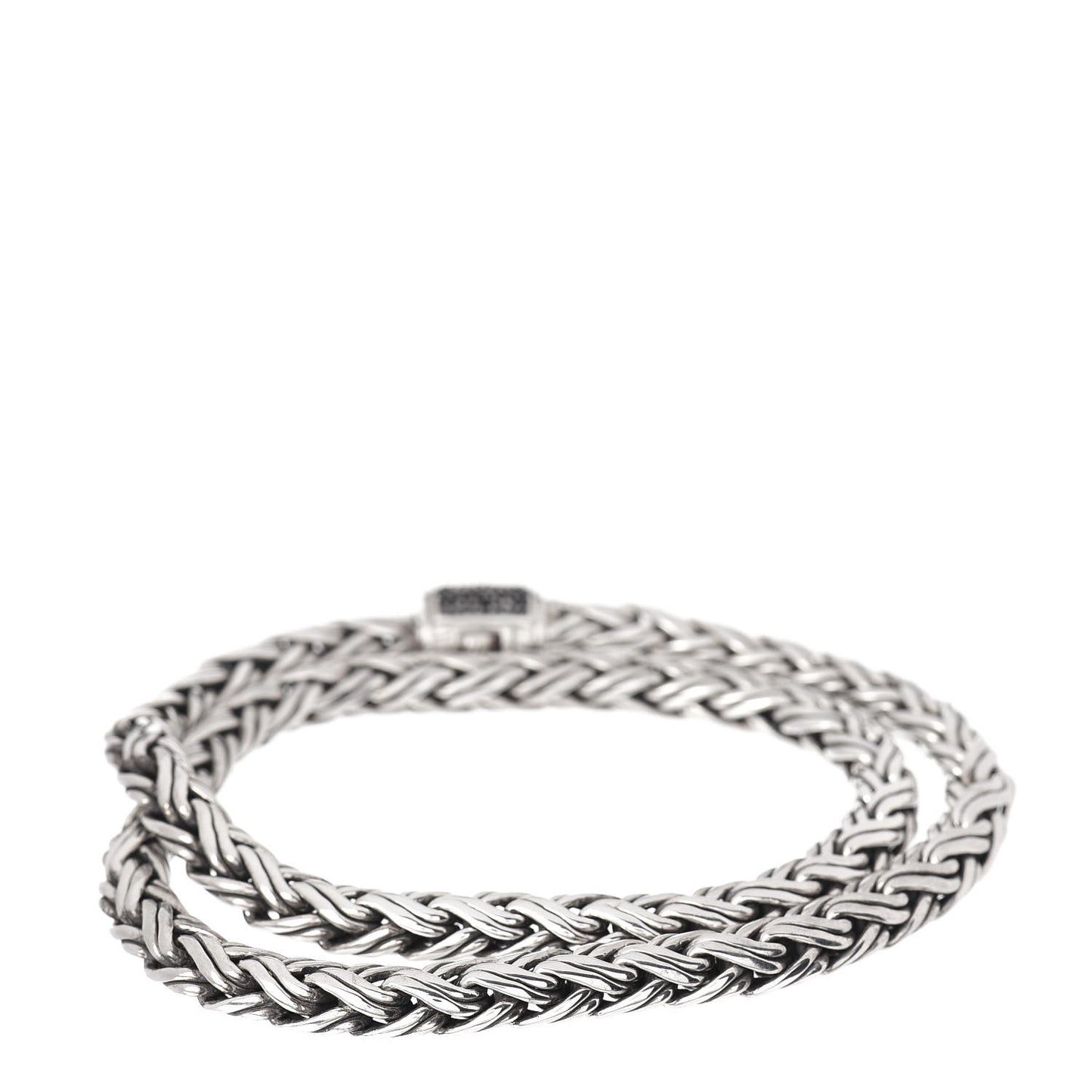 Sterling Silver Black Sapphire Classic Chain Wrap Bracelet