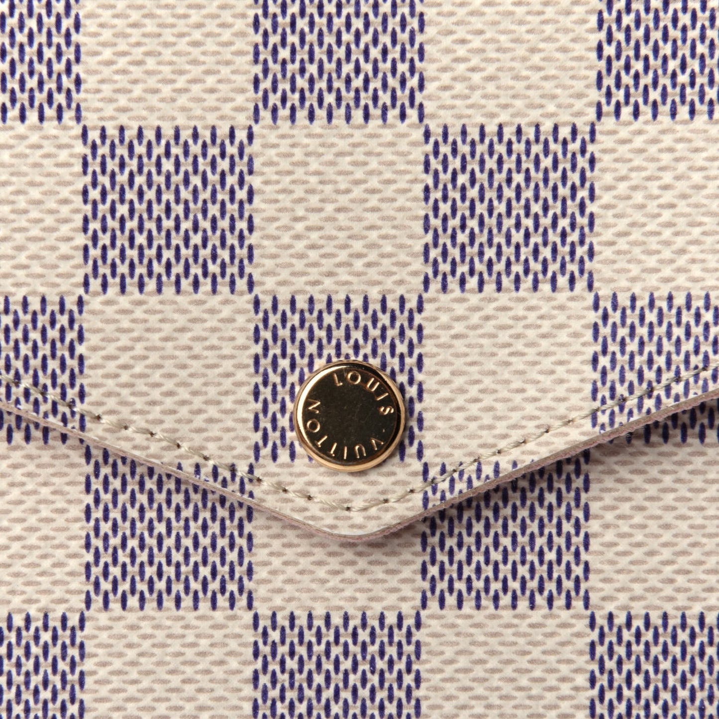 Damier Azur Pochette Felicie Chain Wallet Rose Ballerine
