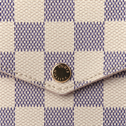 Louis Vuitton Damier Azur Pochette Felicie Chain Wallet Rose Ballerine 4 of 4