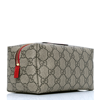 Gucci Soft GG Supreme Monogram Calfskin Medium Ophidia Cosmetic Case Beige Ebony Hibiscus Red 3 of 5