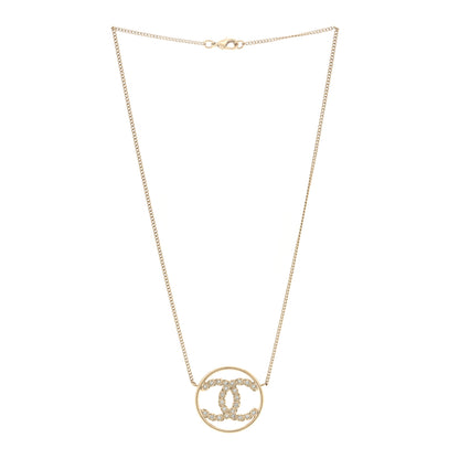 Chanel Baguette Crystal High Society CC Pendant Necklace Gold 3 of 4