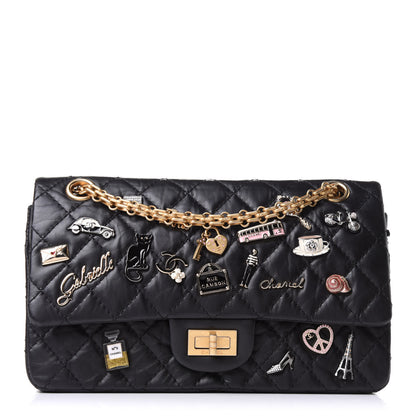 Chanel Aged Calfskin Lucky Charms 2.55 Reissue 225 Flap Black 1 of 16