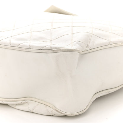 Chanel Lambskin Stitched Shoulder Bag White 11 of 13