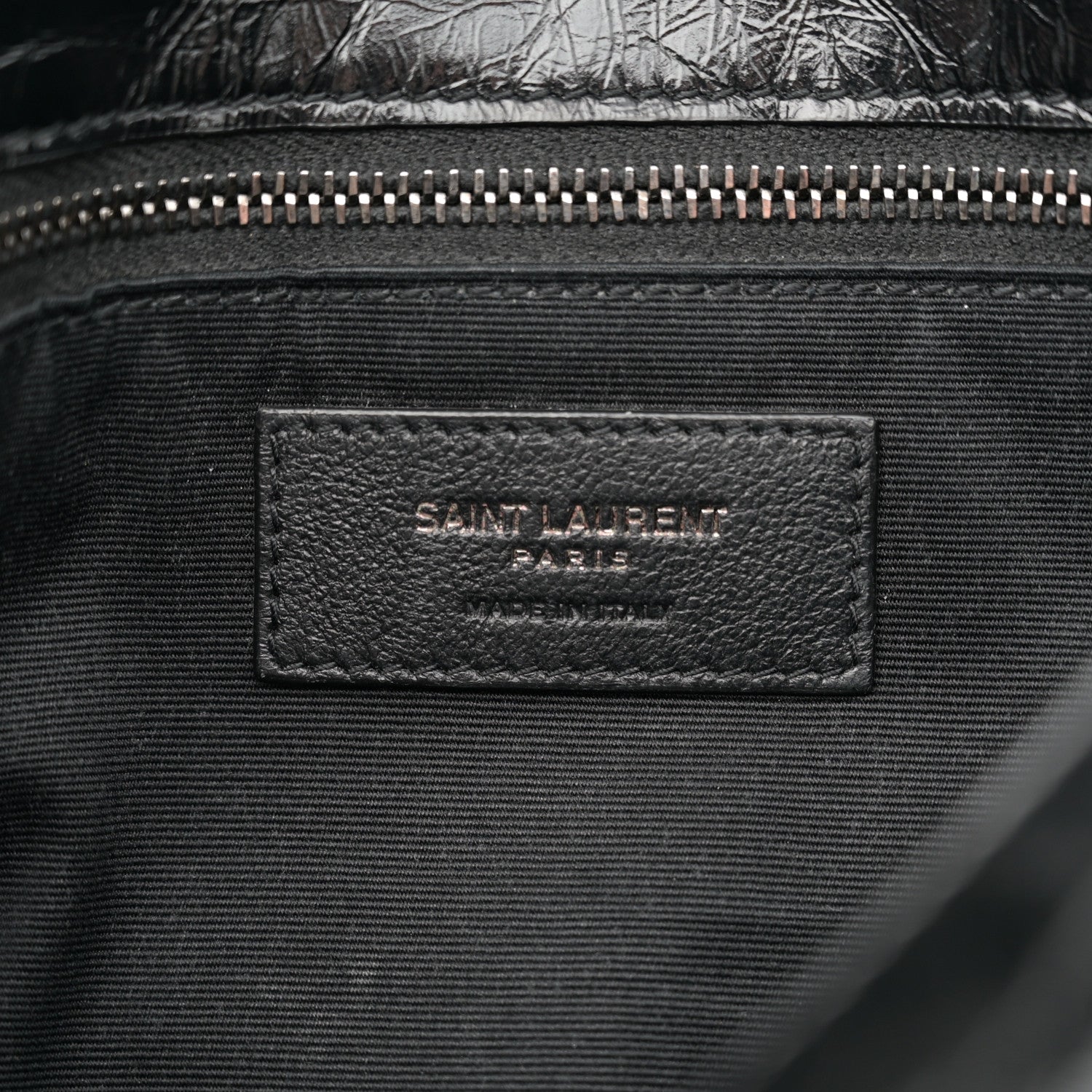 Saint Laurent Crinkled Calfskin Matelasse Monogram Medium Niki Chain Satchel Black 6 of 12