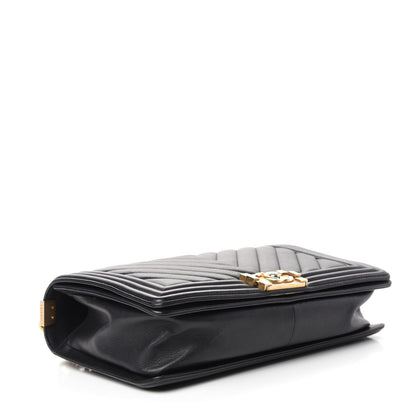 Chanel Calfskin Chevron Quilted New Medium Boy Flap Black 4 of 10
