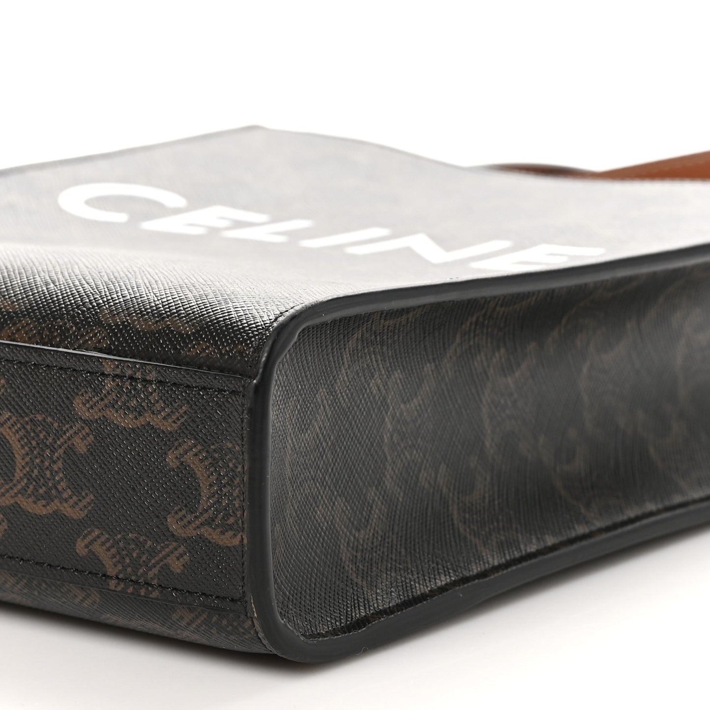 Triomphe Canvas Calfskin Mini Vertical Cabas Tan