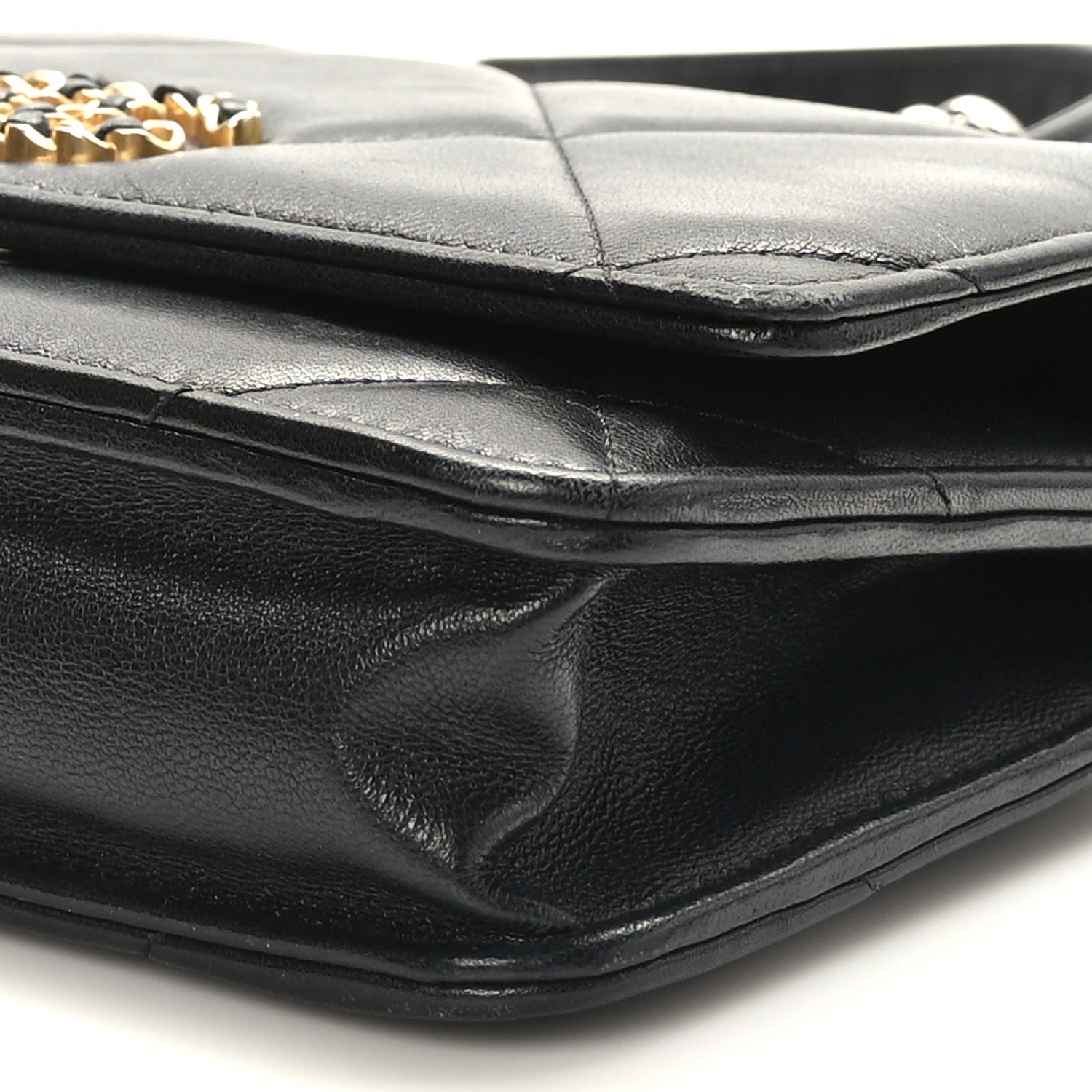 Chanel Lambskin Quilted Chanel 19 Wallet On Chain WOC Black 9 of 10