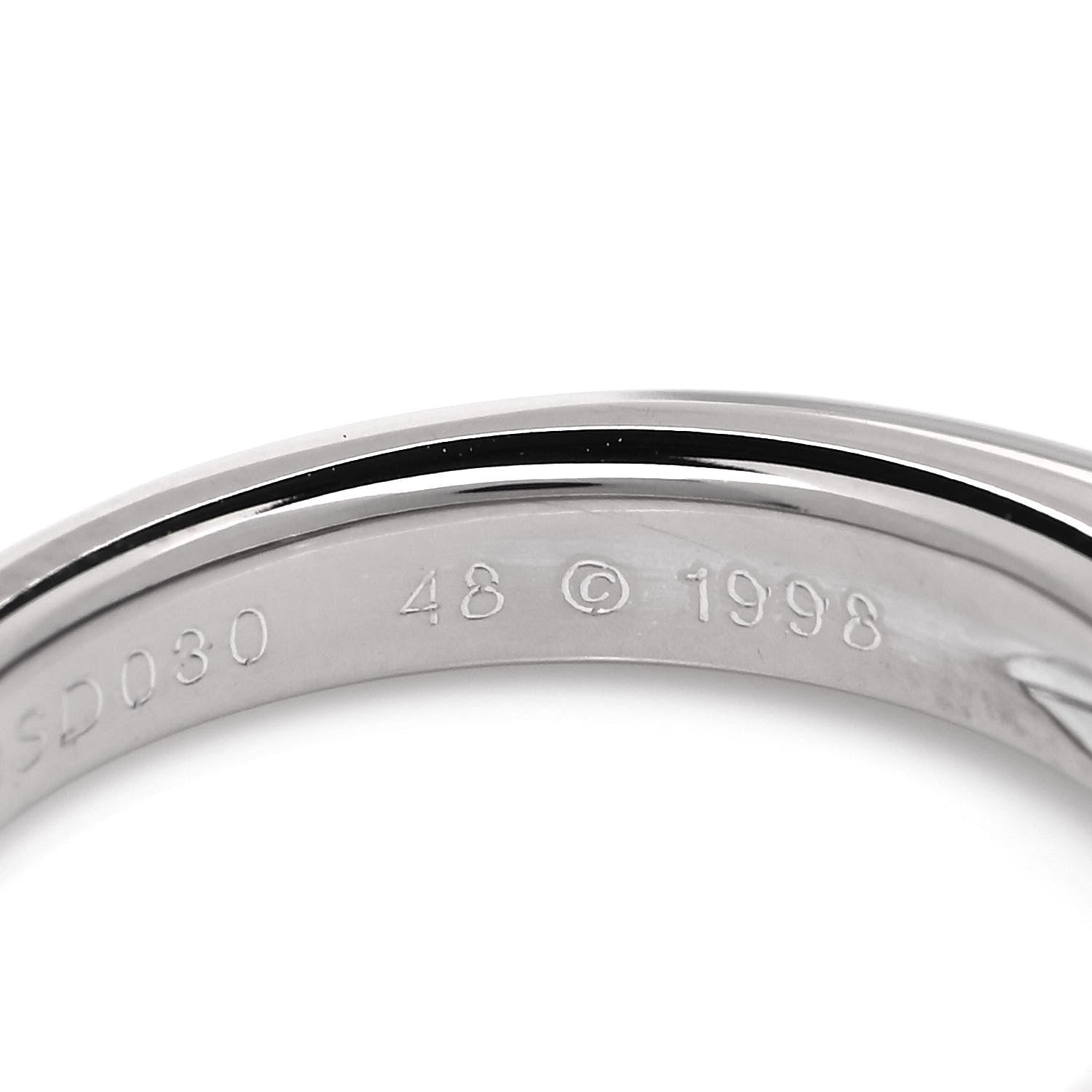 Cartier 18K White Gold Diamond .31ct C De Cartier Solitaire Ring 48 4.5 5 of 5