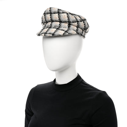 Chanel Cotton Tweed CC Beret S White Black Multicolor 2 of 8