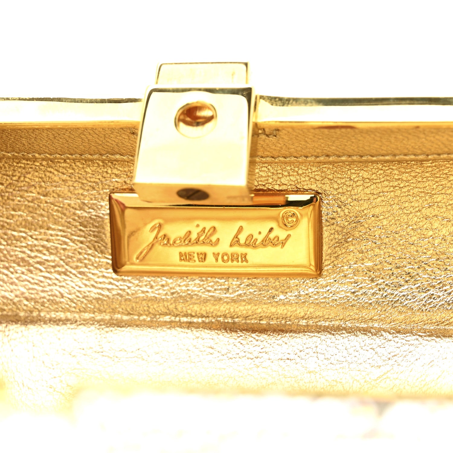 Judith Leiber Swarovski Crystal Minaudiere Clutch Gold Silver 6 of 11