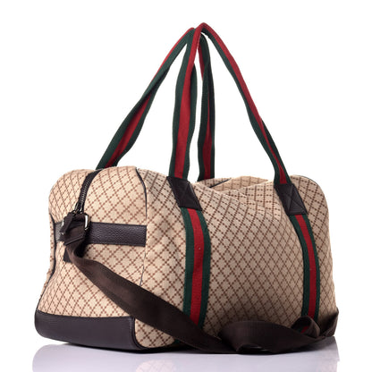 Gucci Diamante Large Web Carry On Duffle Bag Brown 2 of 8