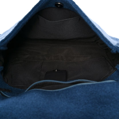 Chanel Felt Embroidered Large Crest Austrian Satchel Blue 4 of 8