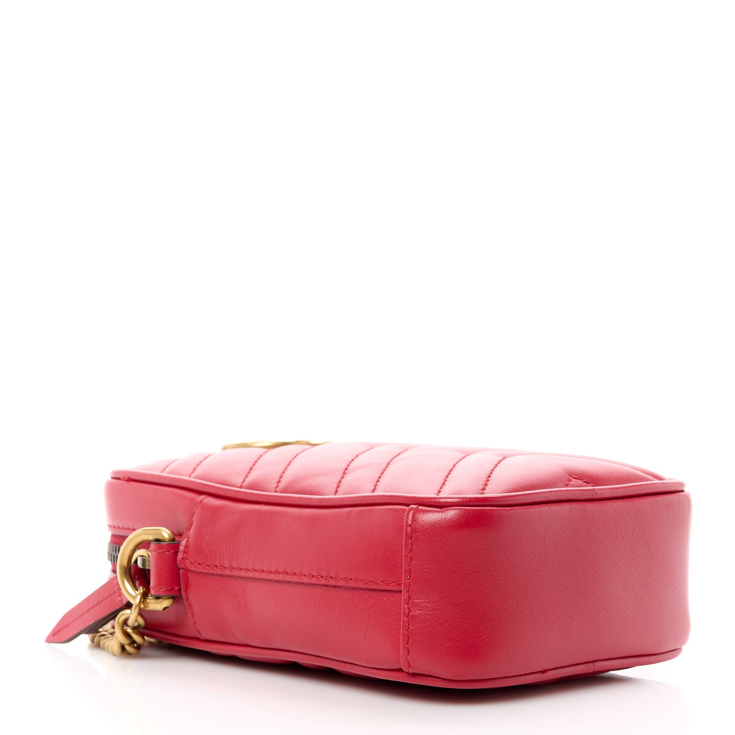 Calfskin Matelasse Mini GG Marmont Crossbody Bag Hibiscus Red