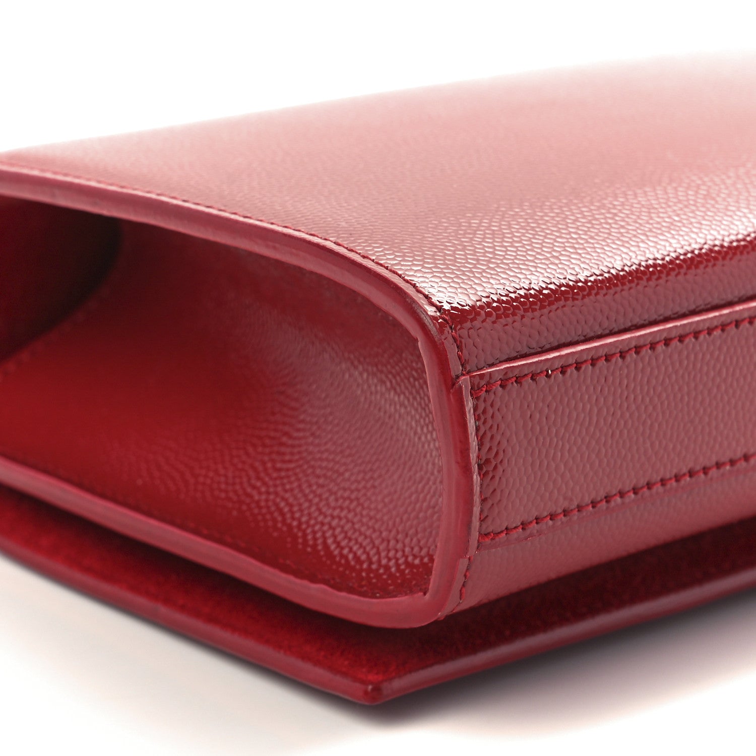 Saint Laurent Grain De Poudre Classic Monogram Cassandre Clutch New Red 11 of 12