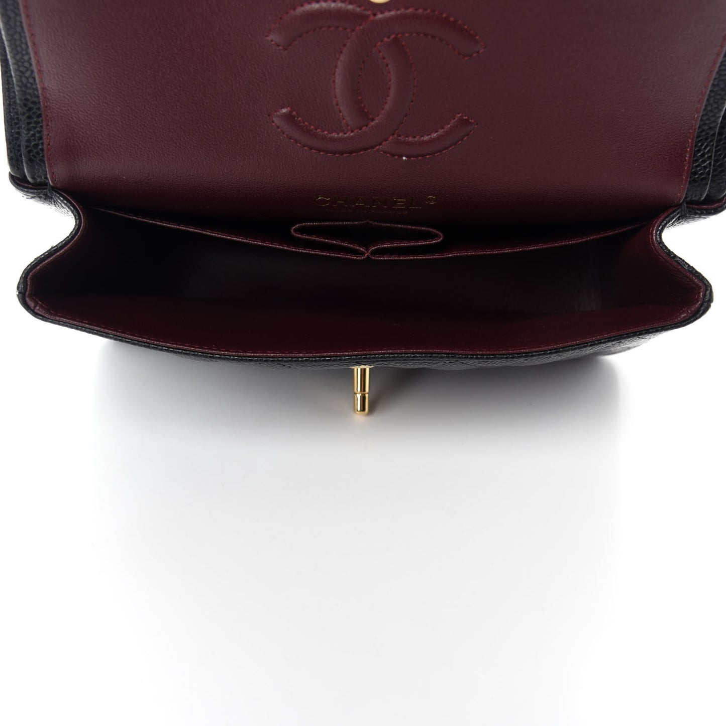 Caviar Quilted Small Double Flap Black