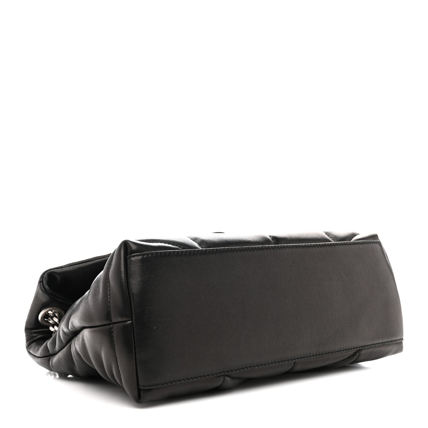 Saint Laurent Lambskin Quilted Small Loulou Puffer Monogram Chain Satchel Black 4 of 10