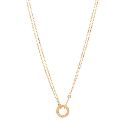 Cartier 18K Yellow Gold 2 Diamond LOVE Necklace 1 of 4