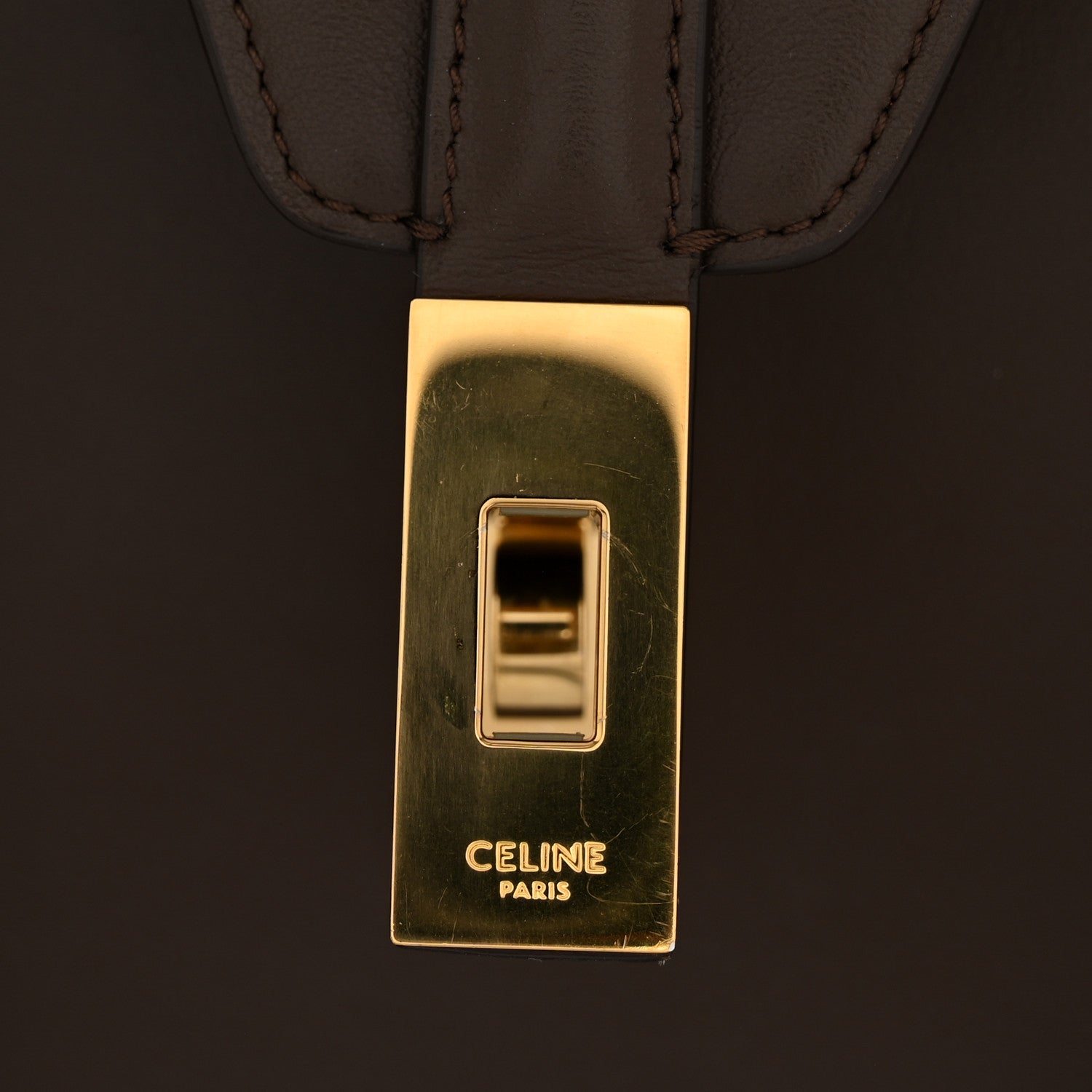 Celine Supple Grained Calfskin Medium Soft 16 Bag Dark Brown 12 of 14