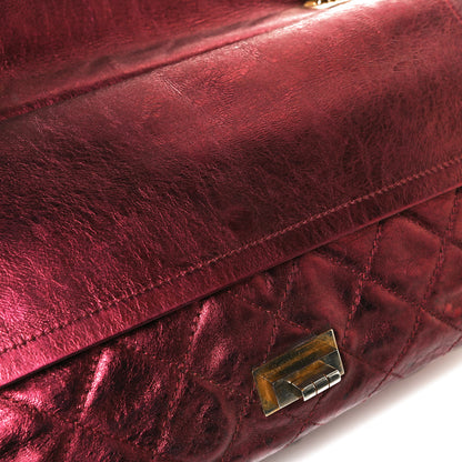 Chanel Metallic Aged Calfskin Quilted 2.55 Reissue 226 Flap Dark Red 9 of 20