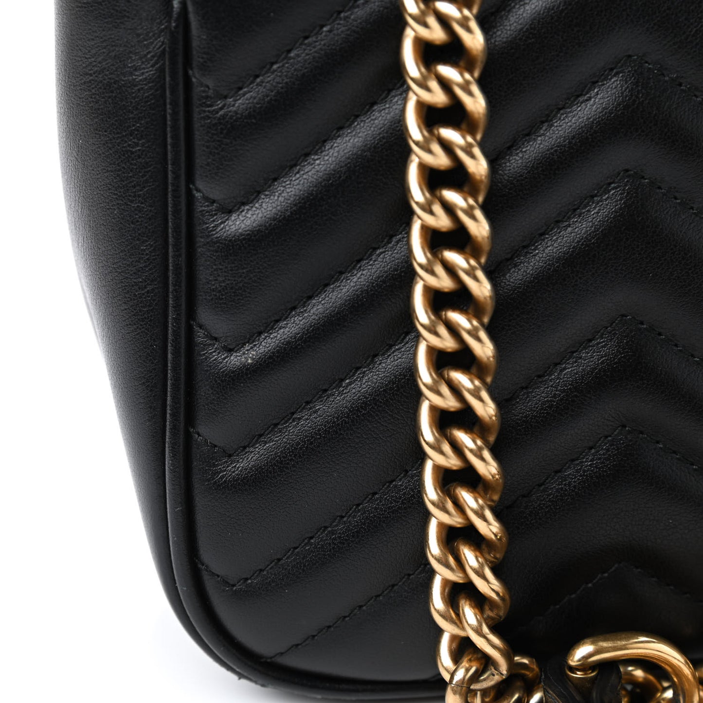 Calfskin Matelasse Small GG Marmont Shoulder Bag Black
