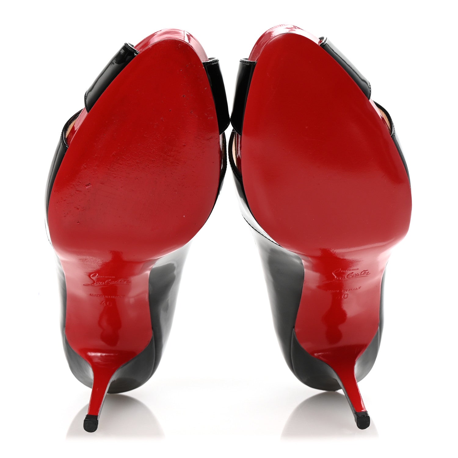 Christian Louboutin Patent Shelley 90 Pumps 40 Black Red 6 of 8