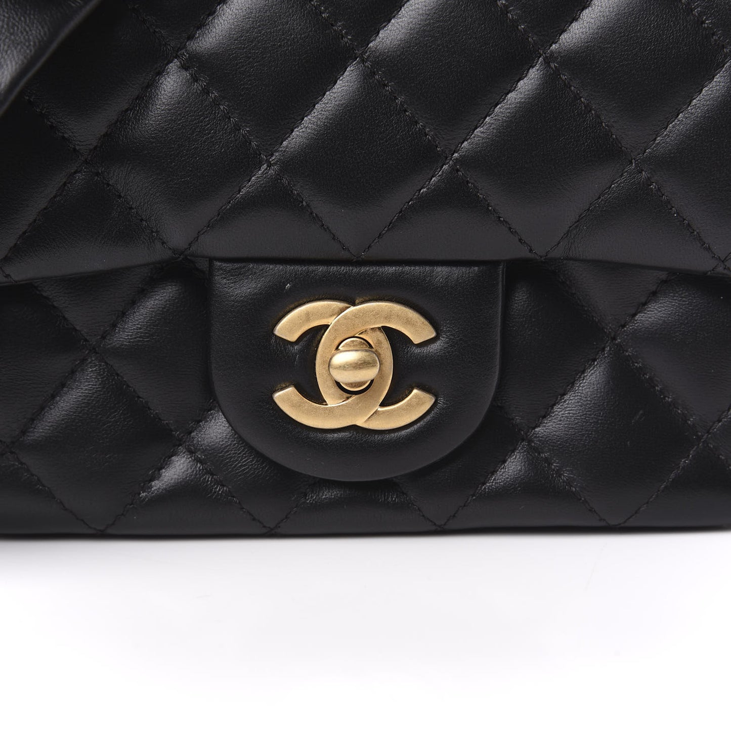 Lambskin Quilted Mini Romance Square Flap Black