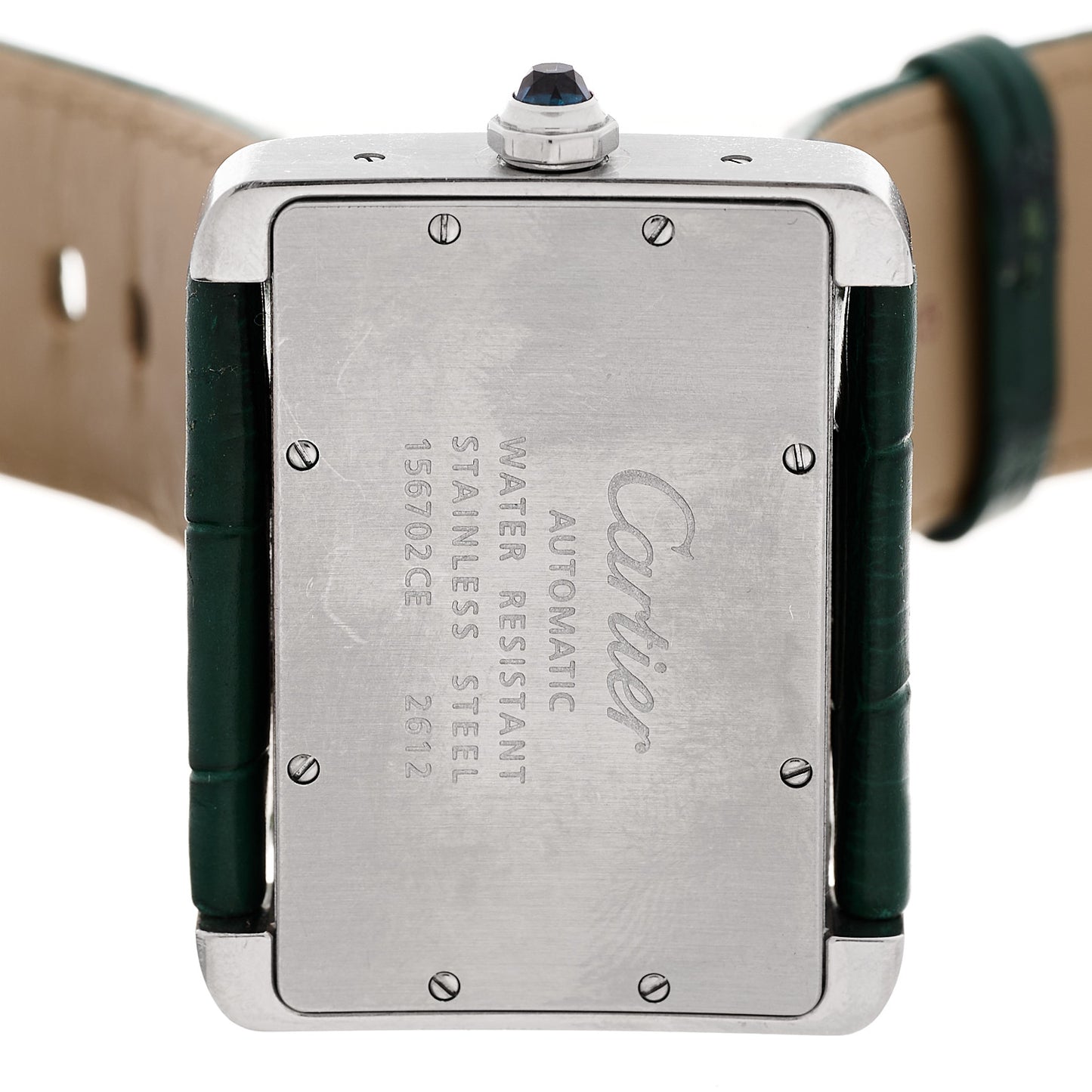 Stainless Steel Alligator 38mm Tank Divan Automatic Watch Green