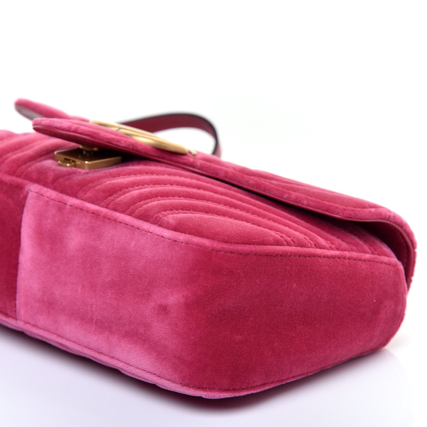 Velvet Matelasse Small GG Marmont Shoulder Bag Light Raspberry Rose