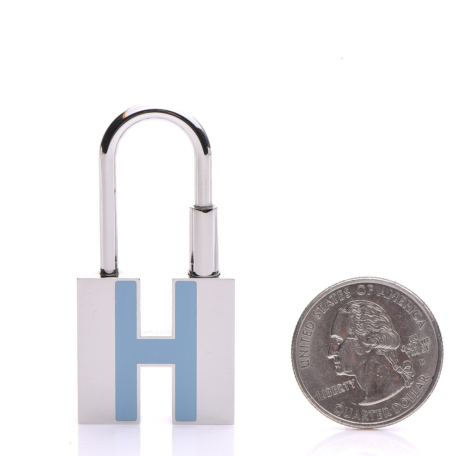 Hermes Palladium Lacquer Cadenas Neon Lock Ciel 2 of 6