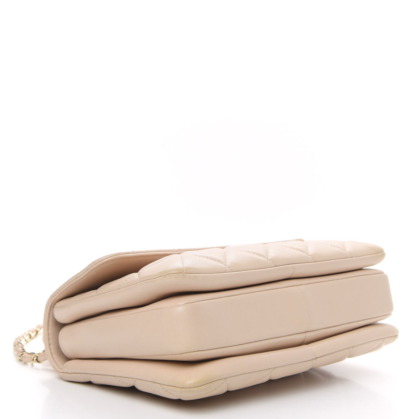 Lambskin Quilted Small Trendy CC Dual Handle Flap Bag Beige