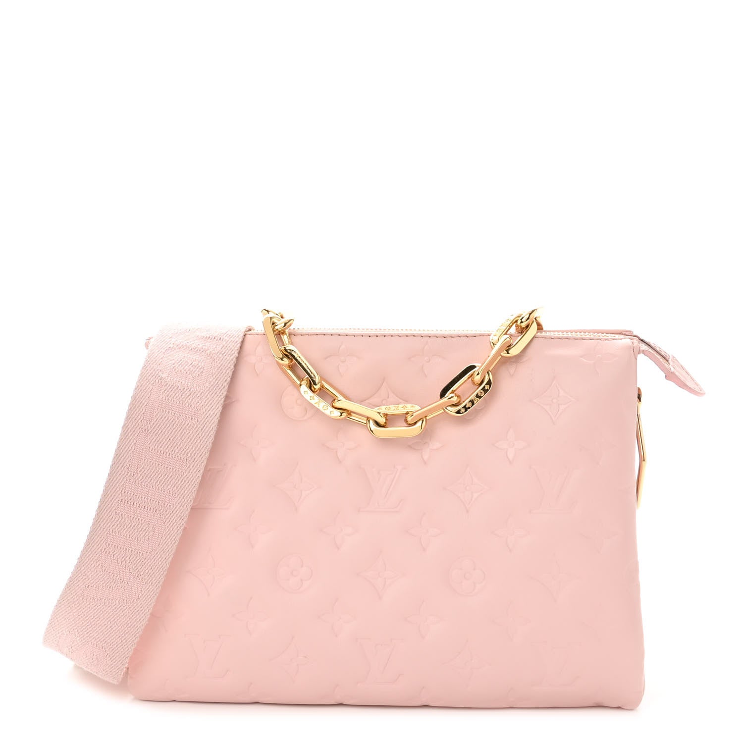 Louis Vuitton Lambskin Embossed Monogram Coussin PM Rose 1 of 12