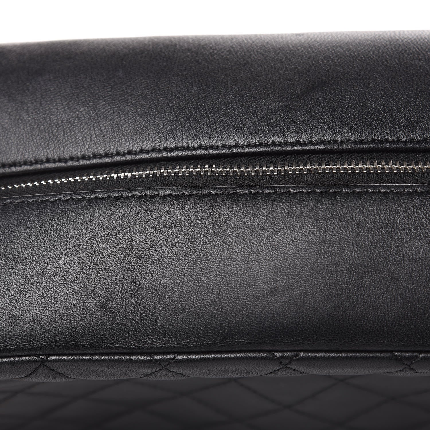 Chanel Lambskin Quilted Large Curvy Pouch Cosmetic Case Black 12 of 17