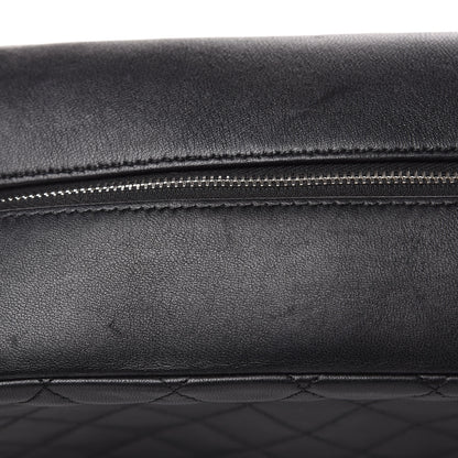 Chanel Lambskin Quilted Large Curvy Pouch Cosmetic Case Black 12 of 17
