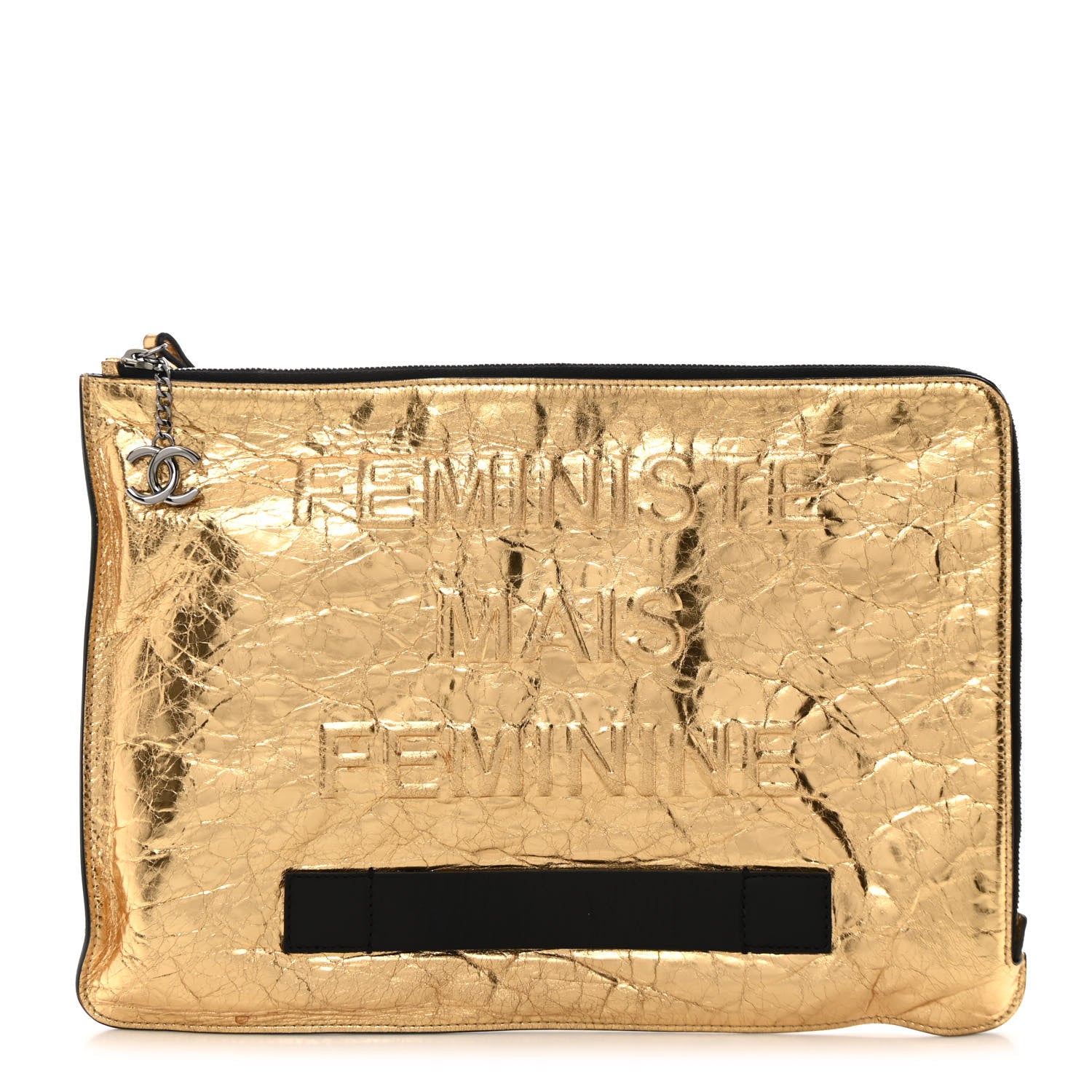 Chanel Metallic Lambskin Large Pouch Clutch Gold 1 of 11