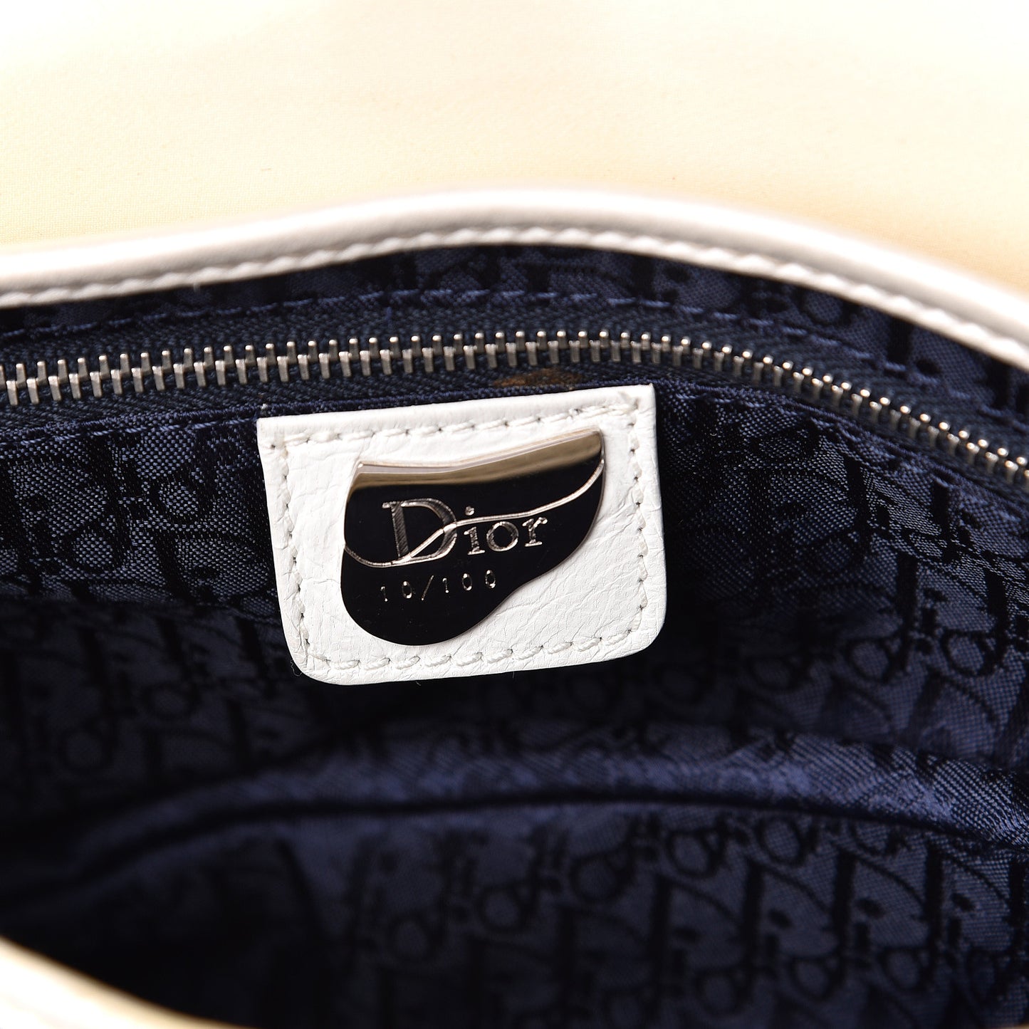 Satin Sequin Embellished Saddle Bag White Blue