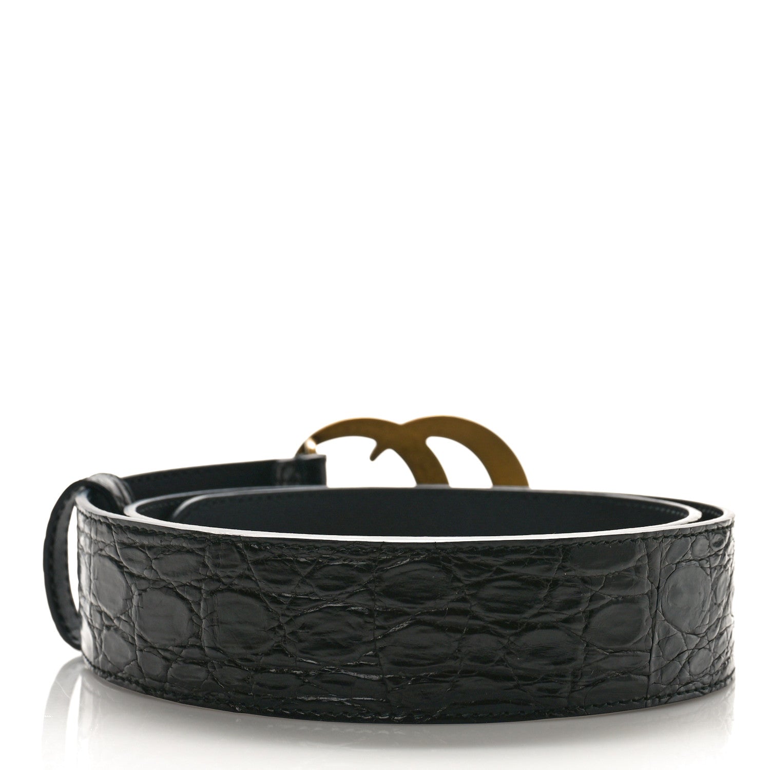 Gucci Caiman Millenium Double G 40mm Belt 85 34 Black 2 of 4