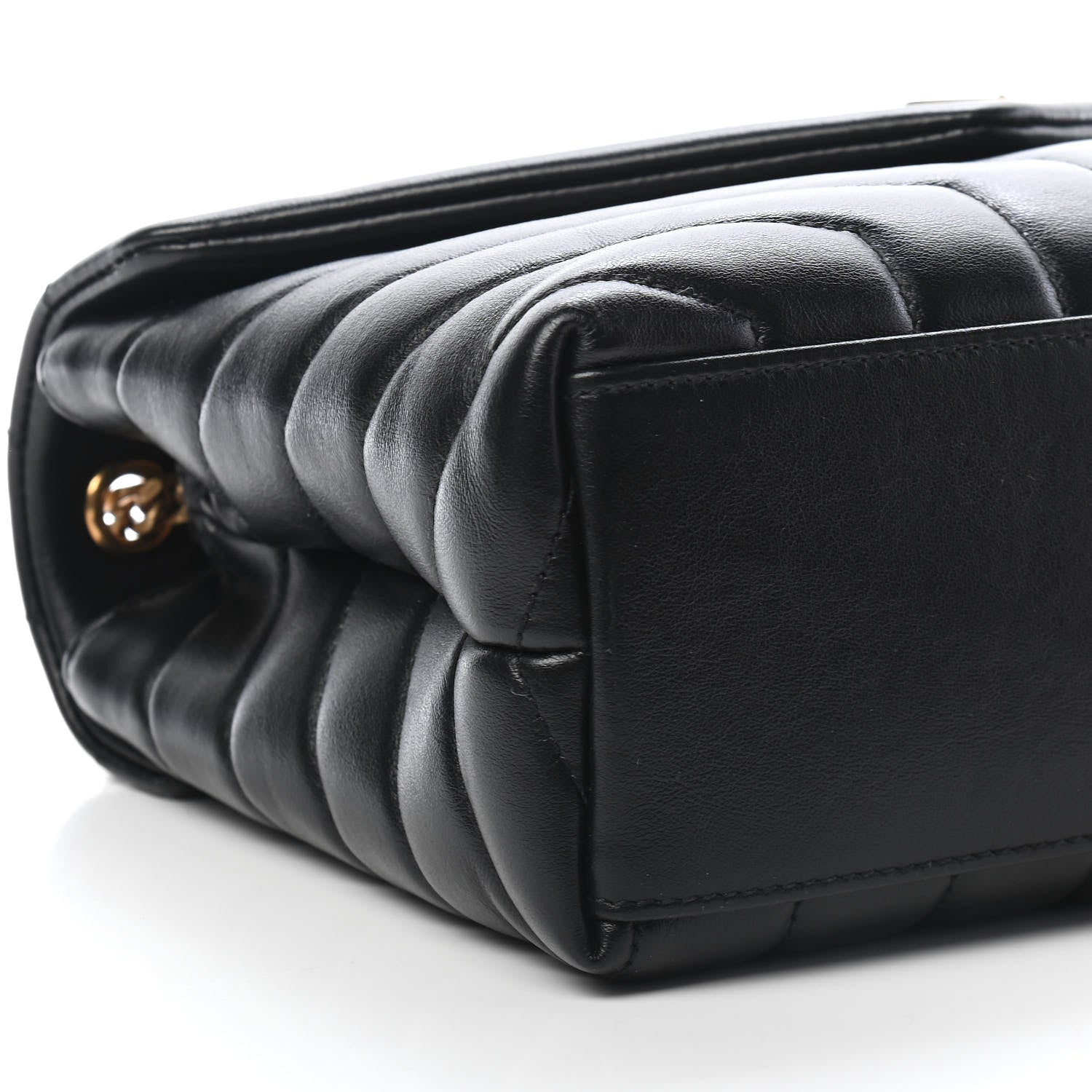 Saint Laurent Calfskin Y Quilted Monogram Small Loulou Chain Satchel Black 6 of 7