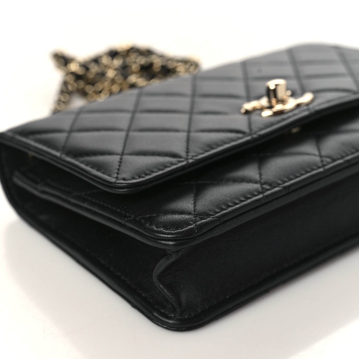 Chanel Lambskin Quilted Trendy CC Wallet On Chain WOC Black 16 of 23