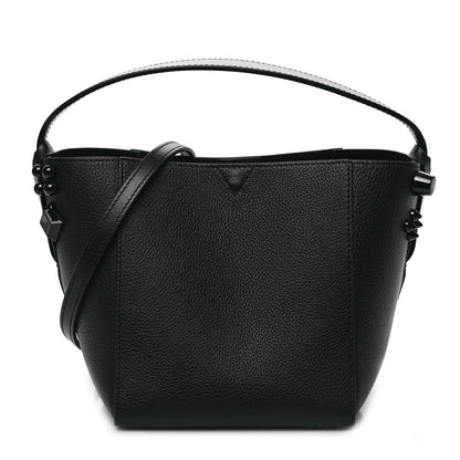 Christian Louboutin Calfskin Empire Spike Studded Mini Cabachic Bucket Bag Black 1 of 9
