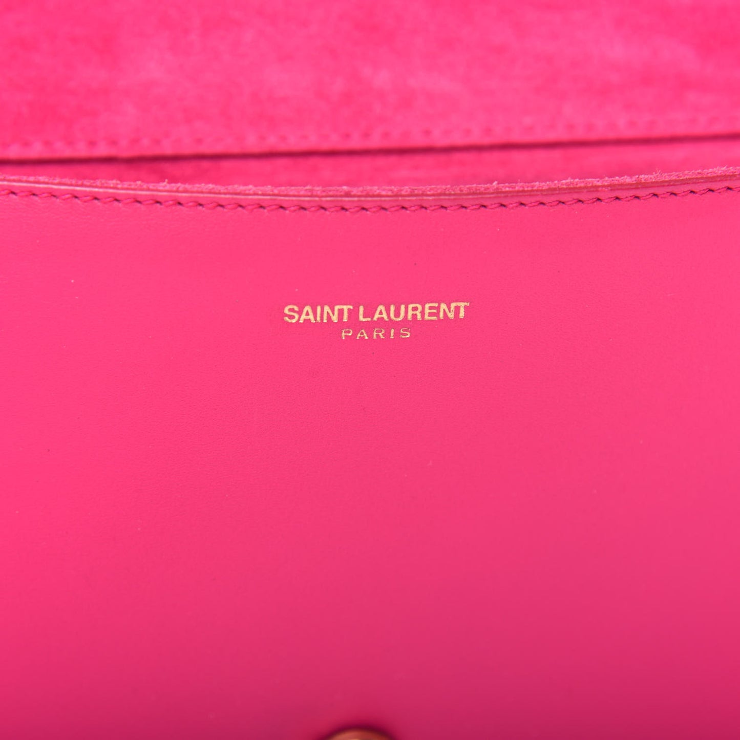 Calfskin Classic Y Ligne Clutch Fuchsia