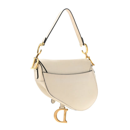 Christian Dior Grained Calfskin Saddle Bag White 2 of 9