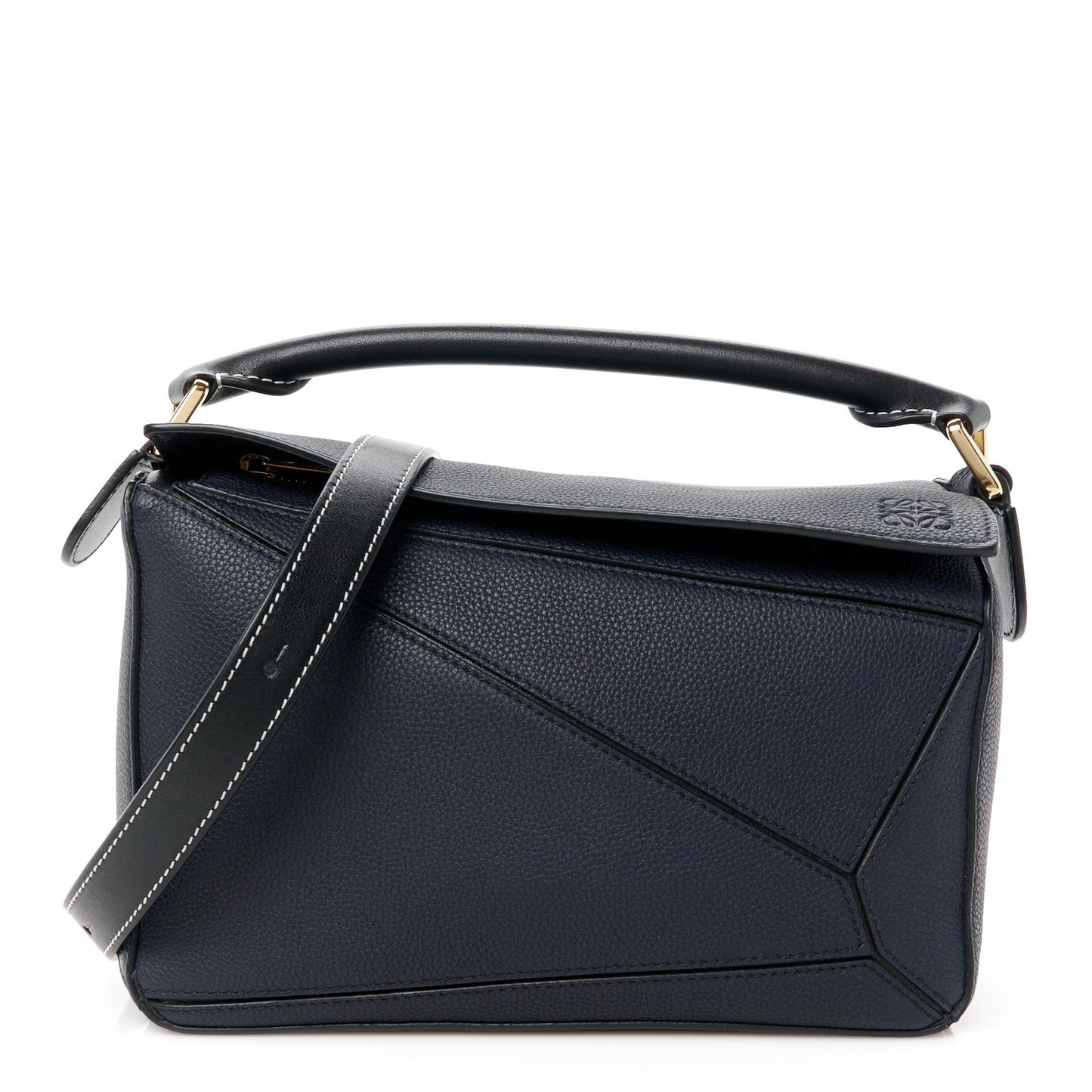 Calfskin Small Puzzle Bag Midnight Blue Black