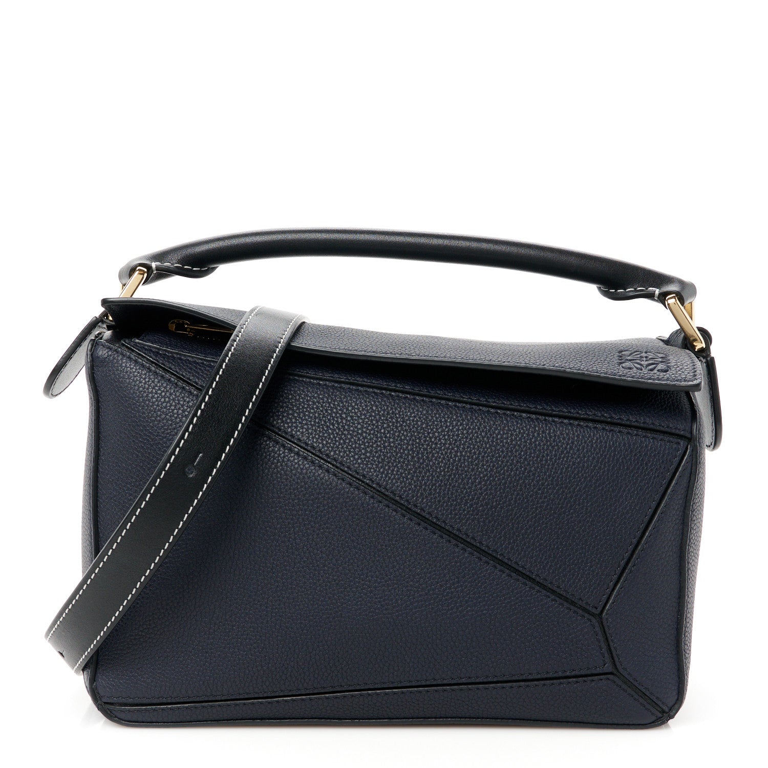 Loewe Calfskin Small Puzzle Bag Midnight Blue Black 1 of 10